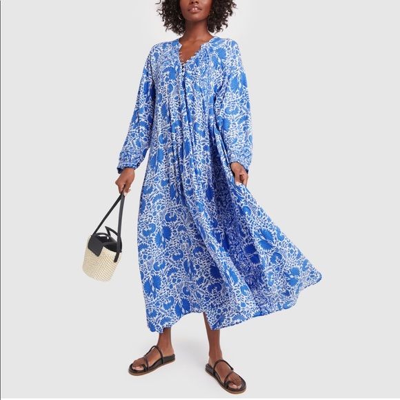 ISO Natalie Martin Fiore Blue Wing Print Dress XS - Picture 1 of 1